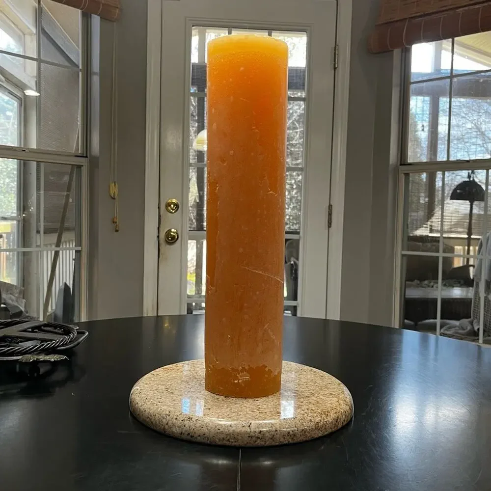 Pottery Barn Timber Pillar Cylindrical Centerpiece Long Burning Wax Candle 18”
